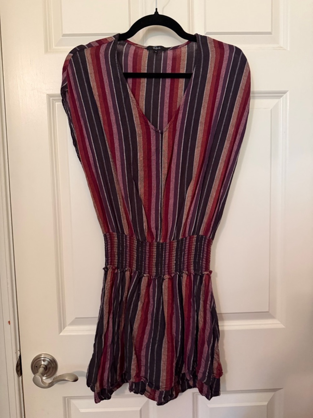 Rails Striped Mini Dress in Burgundy, Navy and Cream